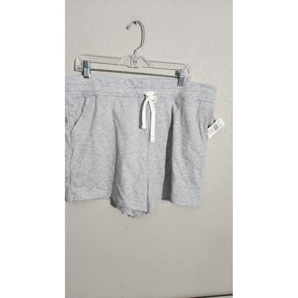 32 Degrees Cool Shorts Womens XL Gray Gravity Ponder Blue Drawstring Lounge New